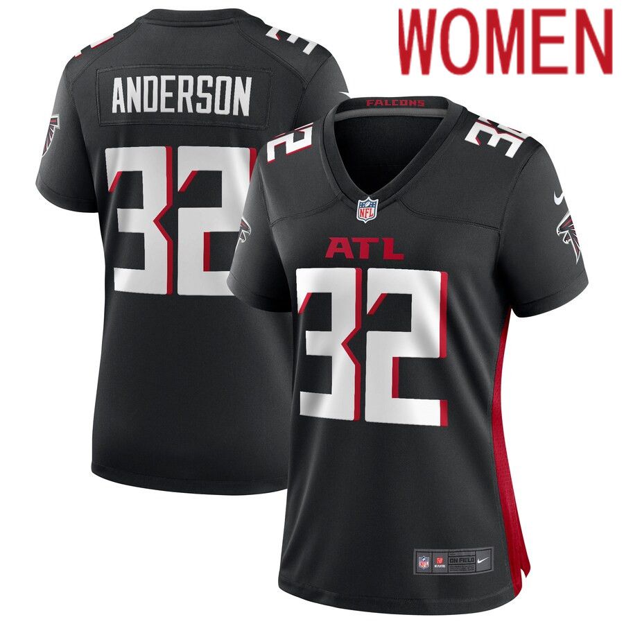 Women Atlanta Falcons 32 Jamal Anderson Nike Black Game Retired Player NFL Jersey